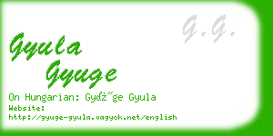 gyula gyuge business card